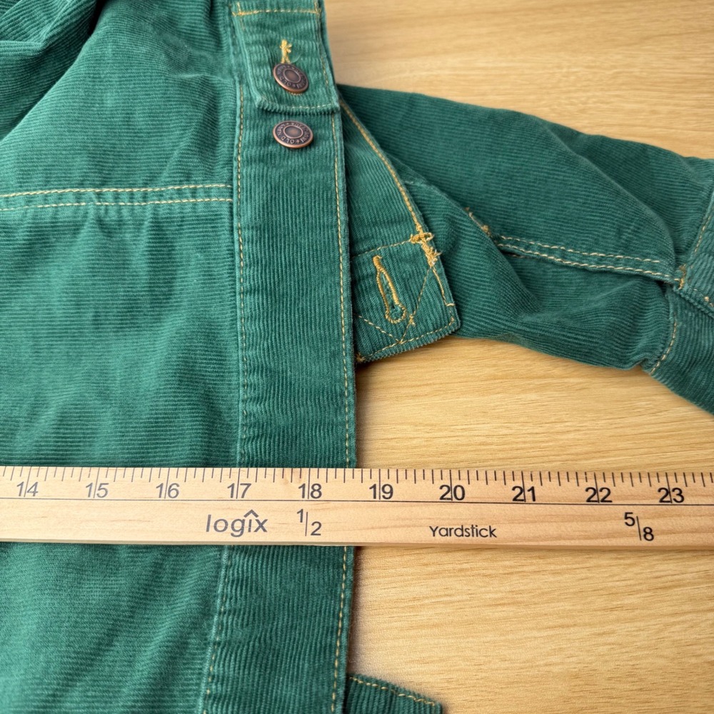 Old Navy Womens VTG Corduroy Trucker Jacket XL Green Stretch Cropped Gorpcore - Picture 8 of 11